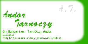 andor tarnoczy business card